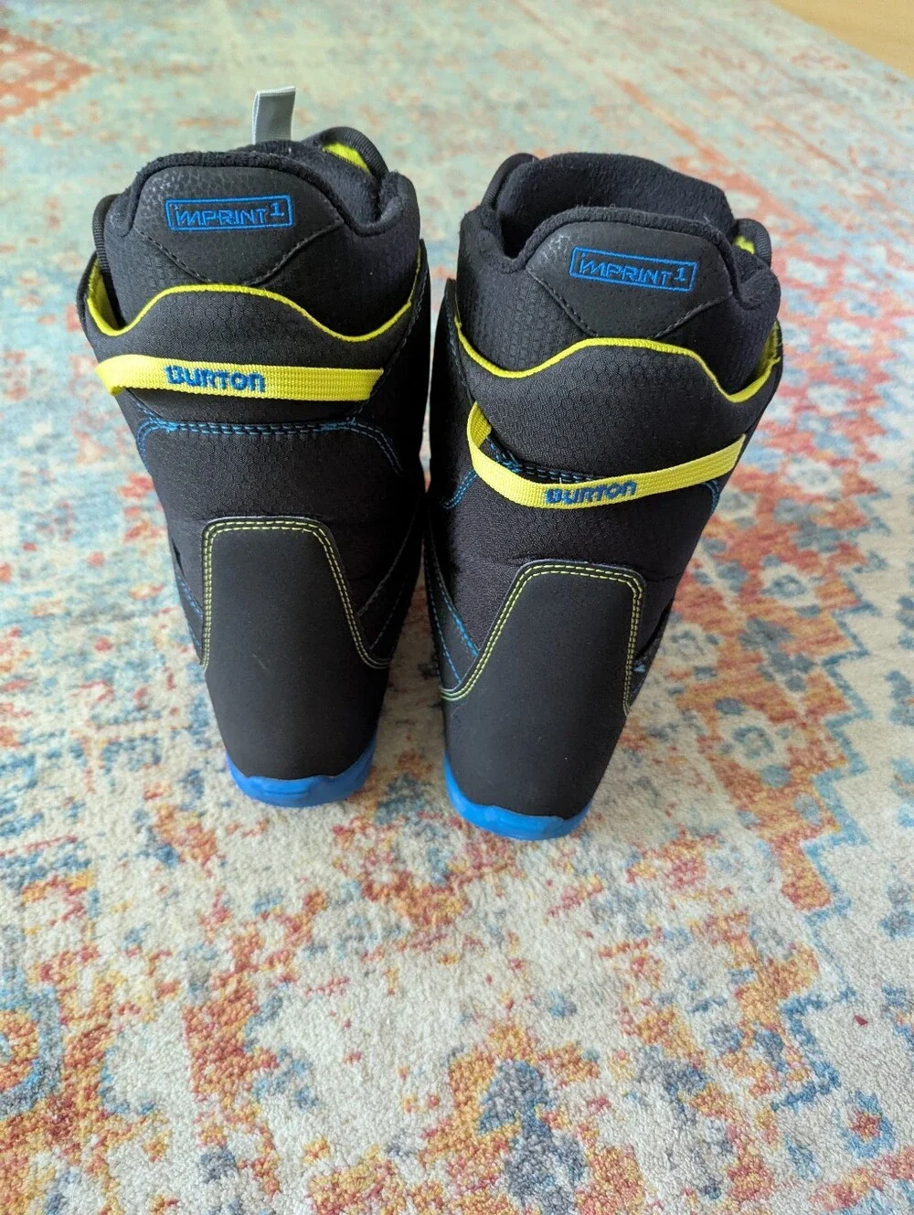 Burton Youth Zipline Boa Snowboard Boots Black Blue Size 5K US 5 Kids Unisex